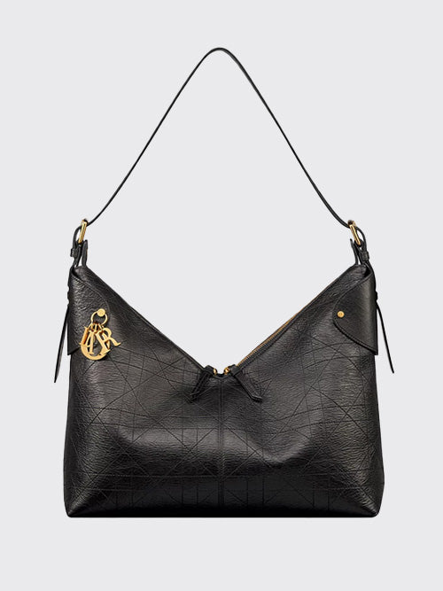 디올 Dior Voyage 미디엄 백 블랙 플랫 매크로까나쥬 크링클 M2846UNUO_M900