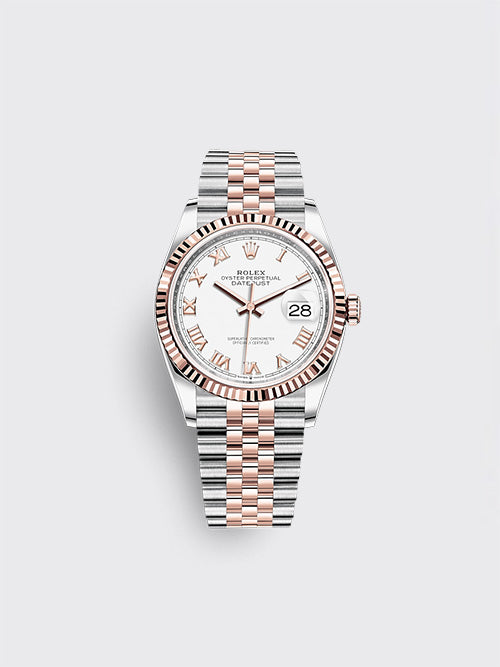 [XF공장] 롤렉스 오이스터 퍼페츄얼 데이트저스트 41mm 에버로즈 골드 롤레조 실버 플루티드 모티프 m126331-0018