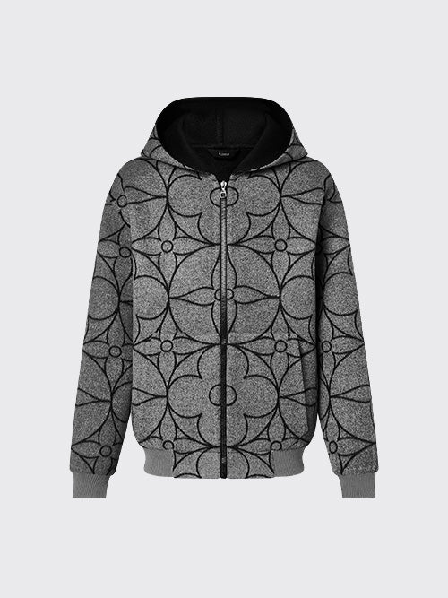 루이비통 리버서블 더블 페이스 후디드 블루종 블랙 그레이