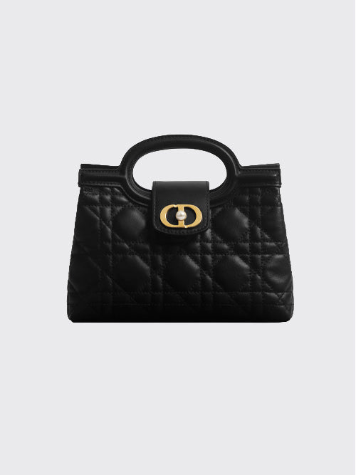 디올 Dior Jolie 탑 핸들 미니 백 블랙