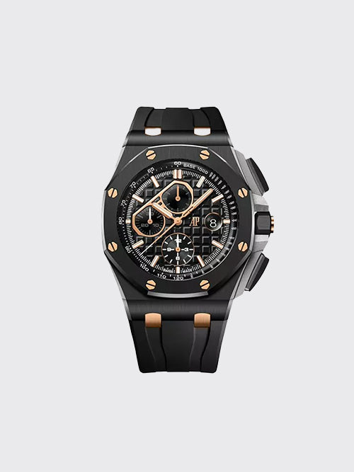 [APJ공장] 오데마피게 오프쇼어 크로노그래프 블랙 44mm 블랙 로즈 골드 26405CE.OO.A002CA.99.99