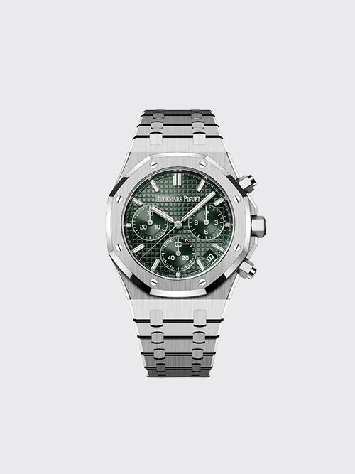 [BLS공장] 오데마피게 로얄오크 크로노그래프 41mm 실버 그린 26240ST.OO.1320ST.08