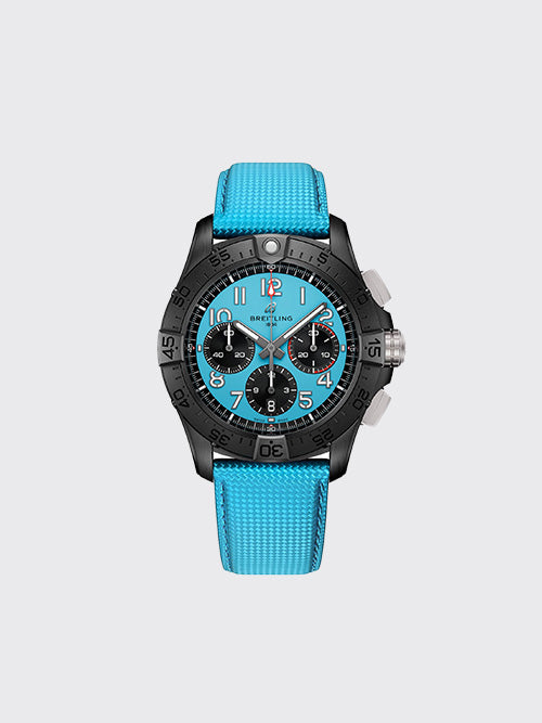 [BLS공장] 브라이틀링 어벤져 B01 44mm 블랙 스카이 블루 SB0146101L1X1