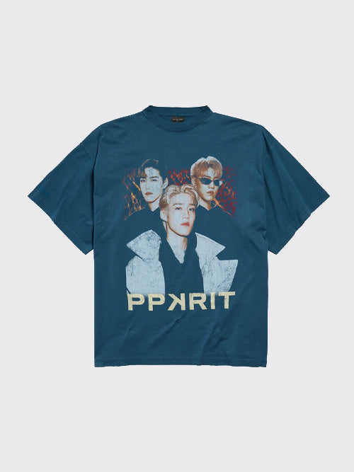 발렌시아가 PP Krit 오버사이즈 티셔츠 블루
