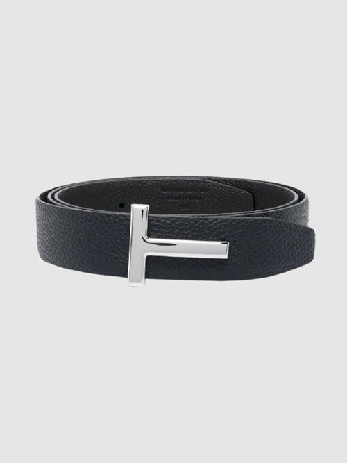 톰포드 레더 리버시블 버클 T 벨트 다크 네이비 블랙 38MM