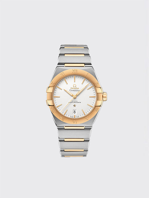 [V+공장] 오메가 컨스텔레이션 코-액시얼 마스터 크로노미터 39mm 옐로 골드 화이트 131.20.39.20.02.002