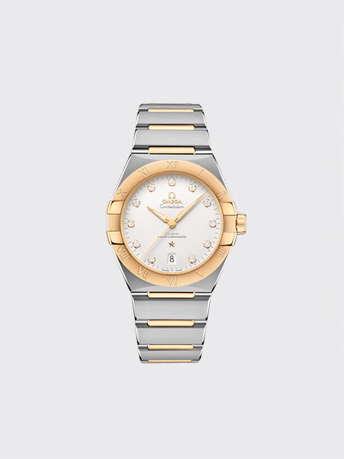[V+공장] 오메가 컨스텔레이션 코-액시얼 마스터 크로노미터 39mm 옐로 골드 다이아 131.20.39.20.52.002