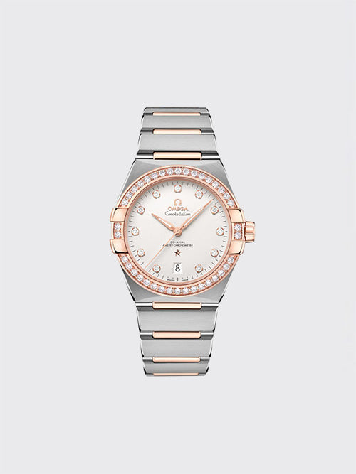 [V+공장] 오메가 컨스텔레이션 코-액시얼 마스터 크로노미터 39mm 로즈 골드 다이아 131.25.39.20.52.001