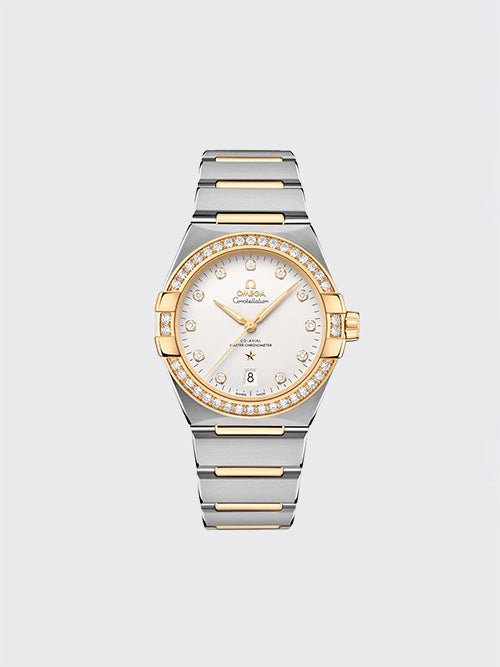 [V+공장] 오메가 컨스텔레이션 코-액시얼 마스터 크로노미터 39mm 스틸 골드 다이아 131.25.39.20.52.002