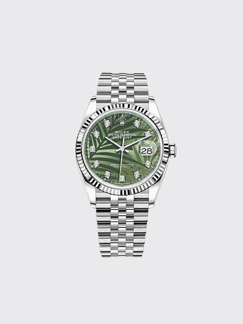 [XF공장] 롤렉스 오이스터 퍼페츄얼 데이트저스트 36mm 올리브 그린 팜 모티프 m126234-0055