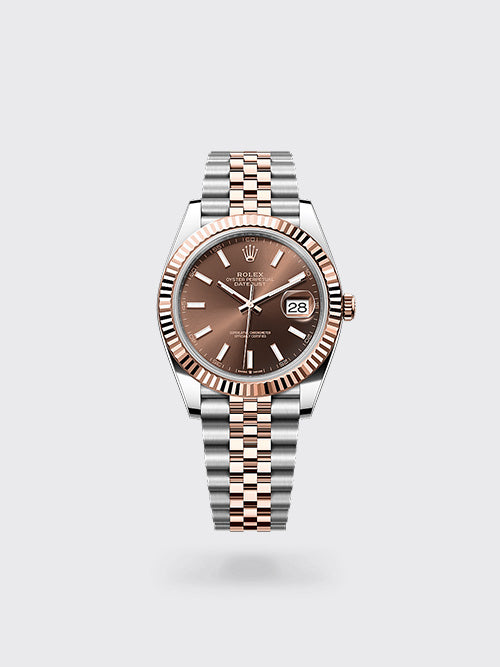 [XF공장] 롤렉스 오이스터 퍼페츄얼 데이트저스트 41mm 에버로즈 골드 초콜릿 m126331-0002