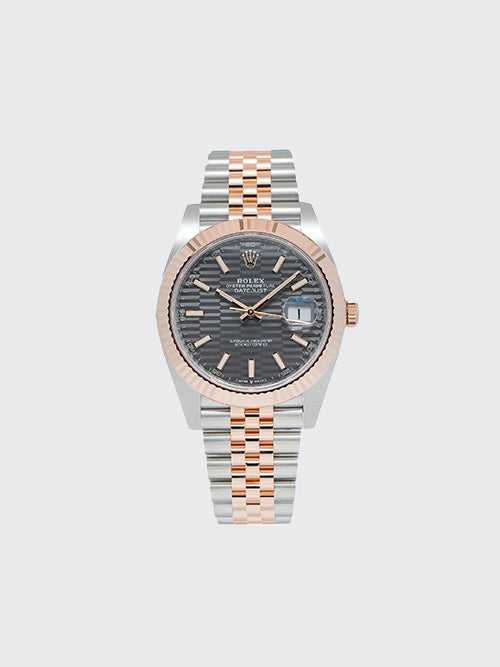 [XF공장] 롤렉스 오이스터 퍼페츄얼 데이트저스트 41mm 에버로즈 골드 롤레조 슬레이트 그레이 플루티드 모티프 m126331-0020